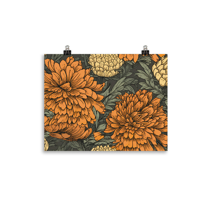 Marigold Pattern photo paper poster - Posterfy.AI