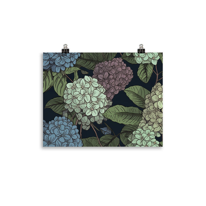 Hydrangea Pattern photo paper poster - Posterfy.AI