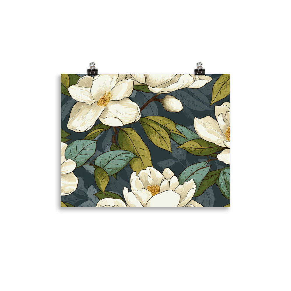 Gardenia Pattern photo paper poster - Posterfy.AI