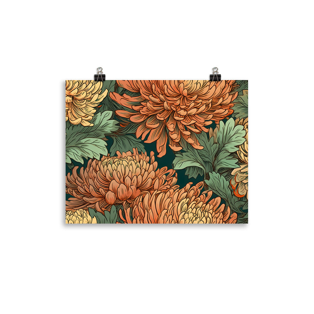 Chrysanthemum Pattern photo paper poster - Posterfy.AI