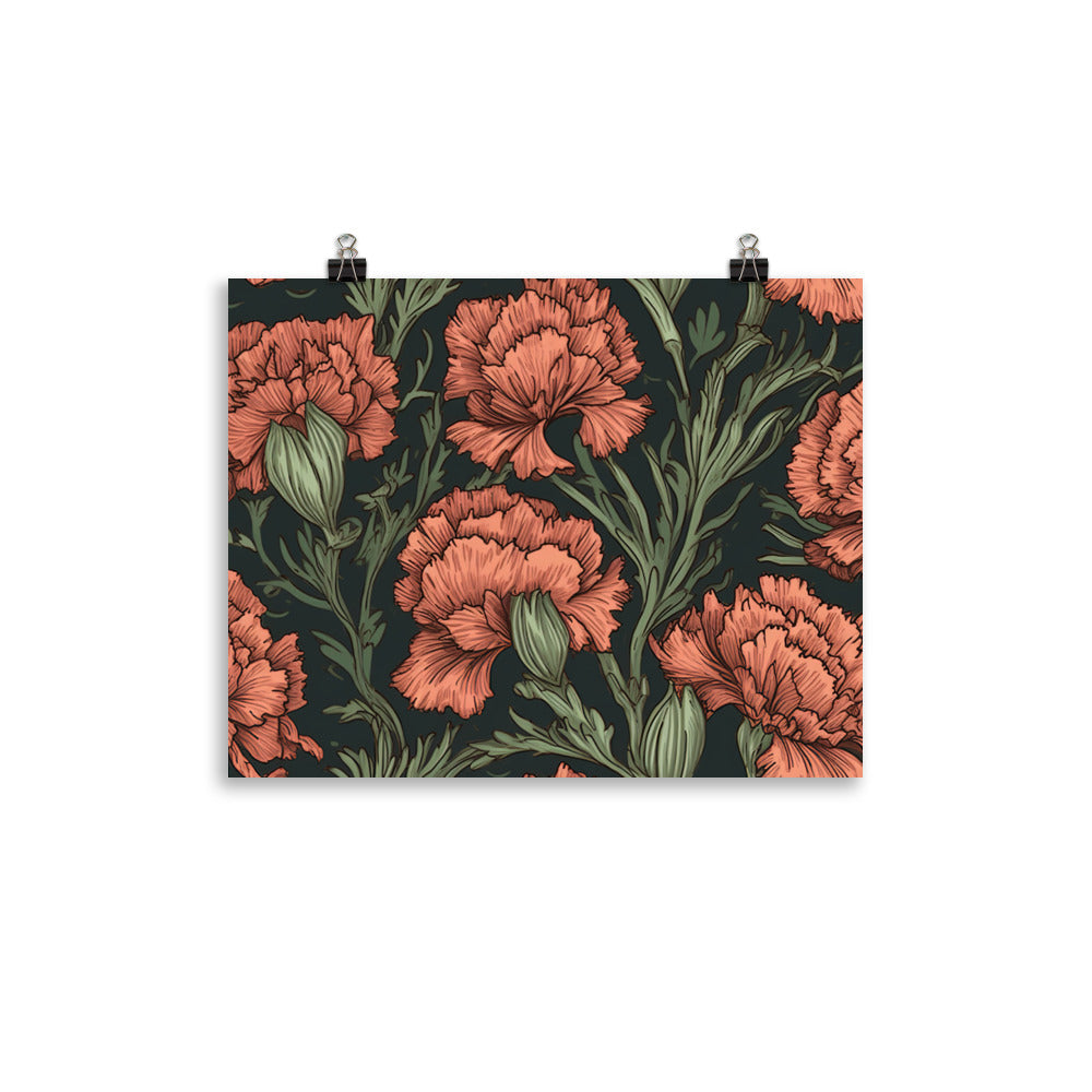 Carnation Pattern photo paper poster - Posterfy.AI