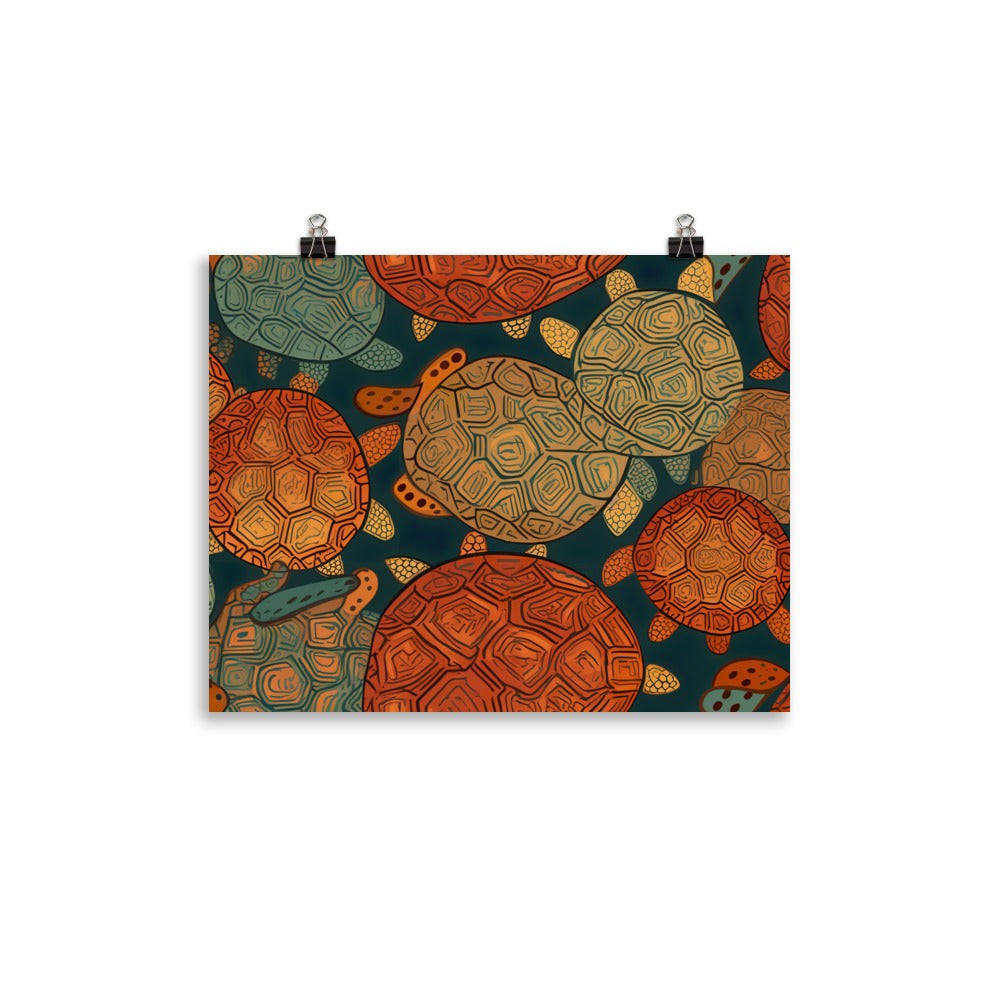 Turtle shells Pattern photo paper poster - Posterfy.AI