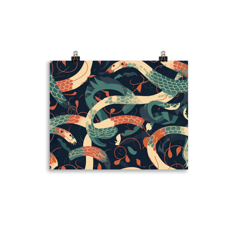 Snake slithers Pattern photo paper poster - Posterfy.AI