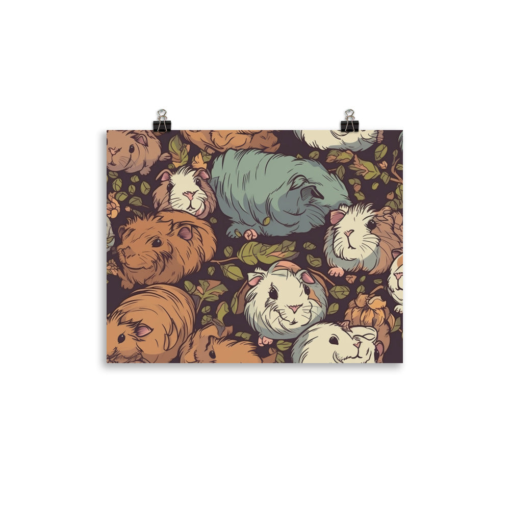 Guinea pig snuggles Pattern photo paper poster - Posterfy.AI