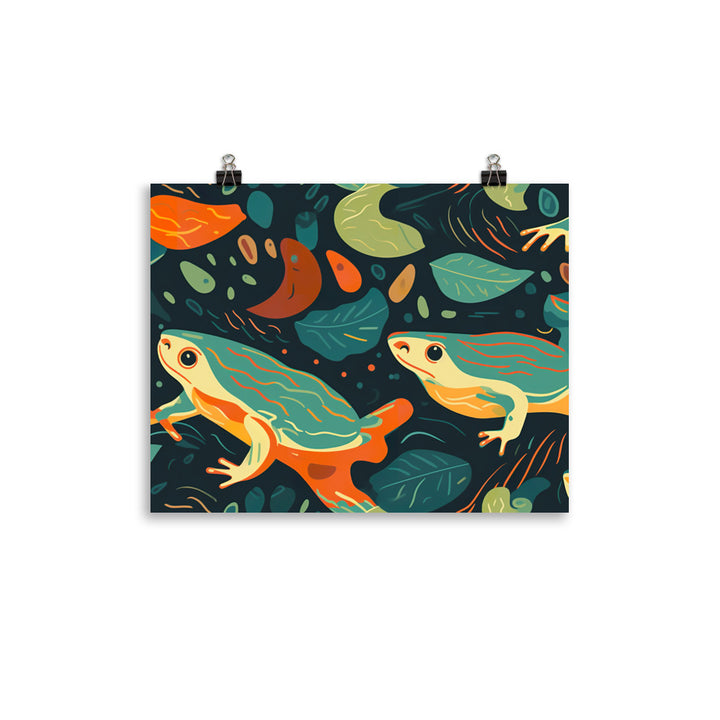 Frog jumps Pattern photo paper poster - Posterfy.AI