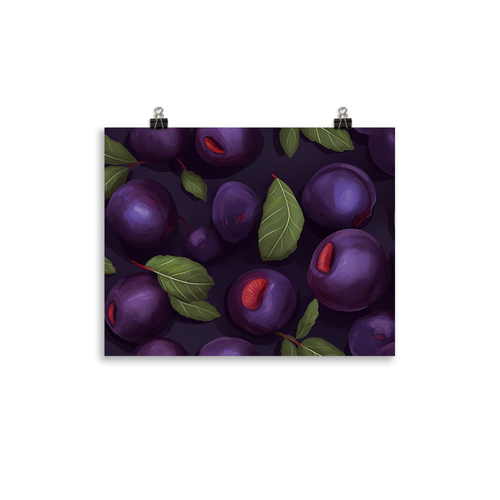 Plums Pattern photo paper poster - Posterfy.AI