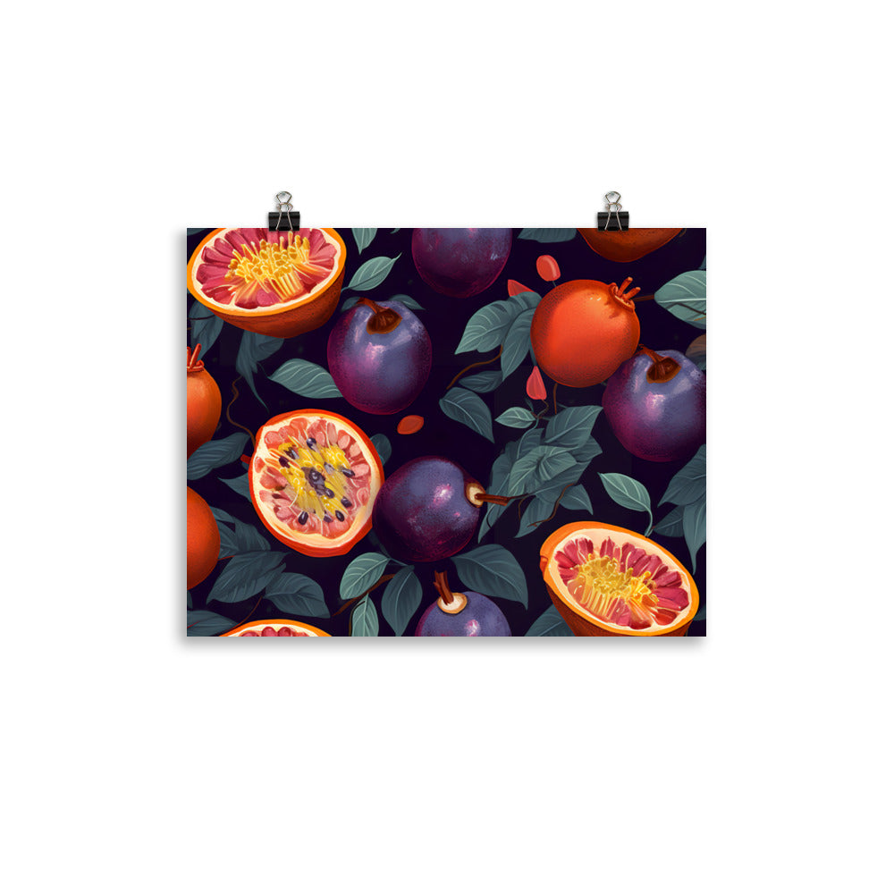 Passionfruit Pattern photo paper poster - Posterfy.AI