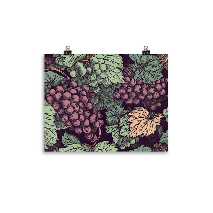 Grapes Pattern photo paper poster - Posterfy.AI