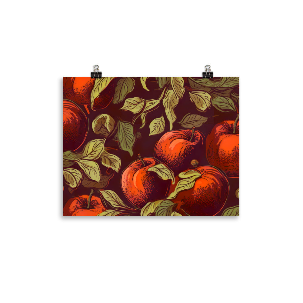 Apples Pattern photo paper poster - Posterfy.AI