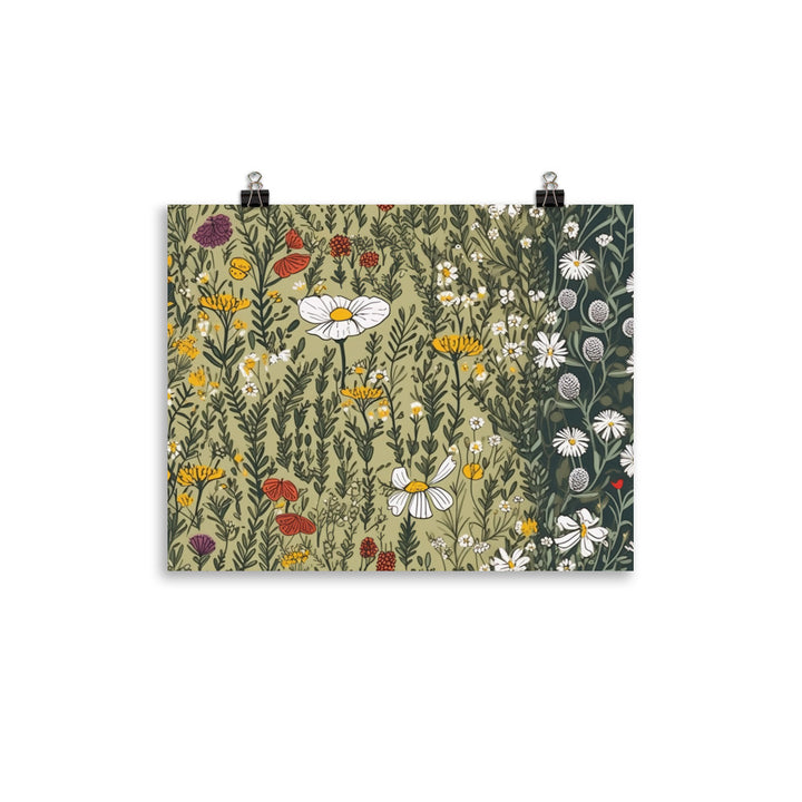 Wildflowers Pattern photo paper poster - Posterfy.AI