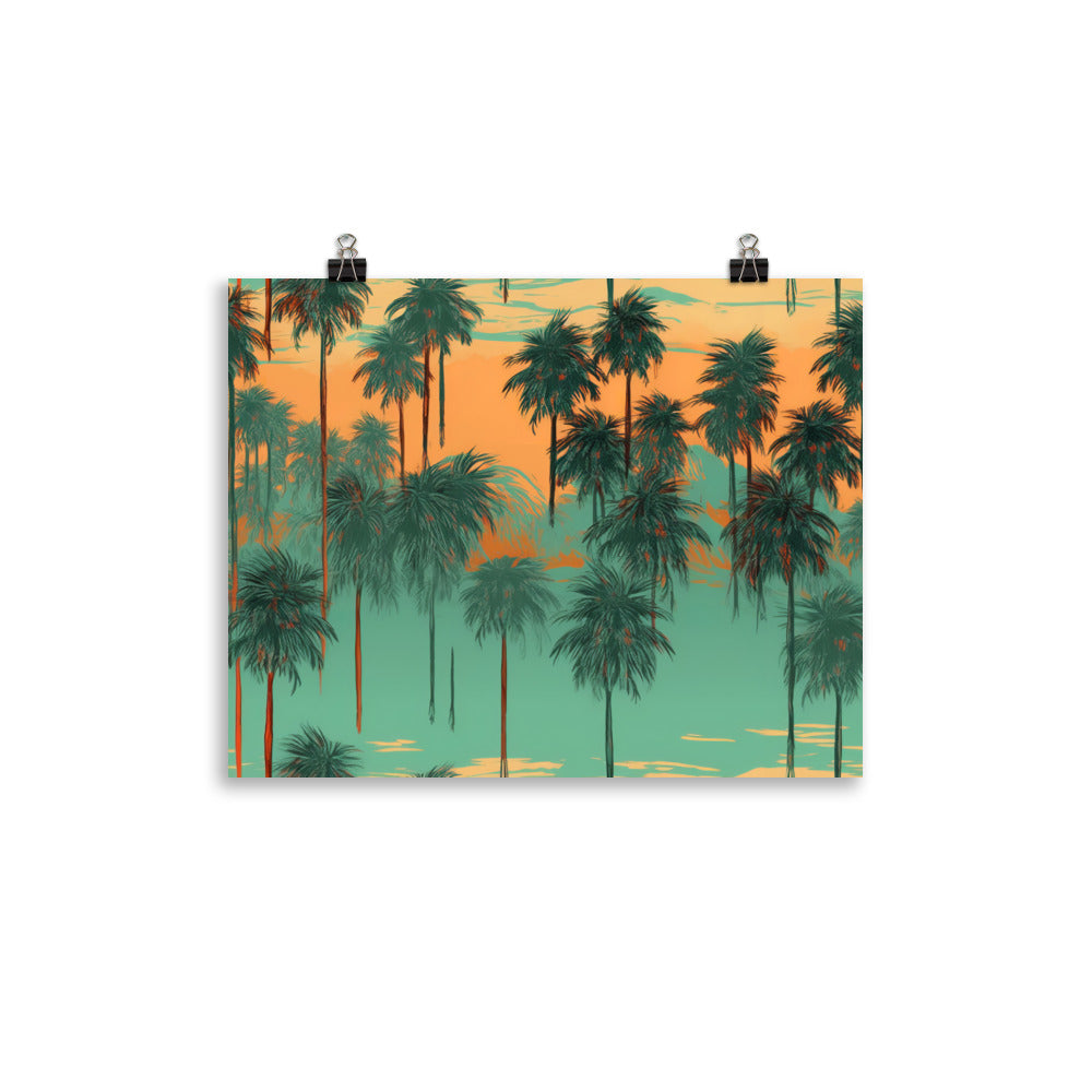 Palm Trees Pattern photo paper poster - Posterfy.AI