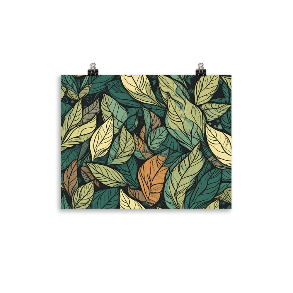 Leaves Pattern photo paper poster - Posterfy.AI