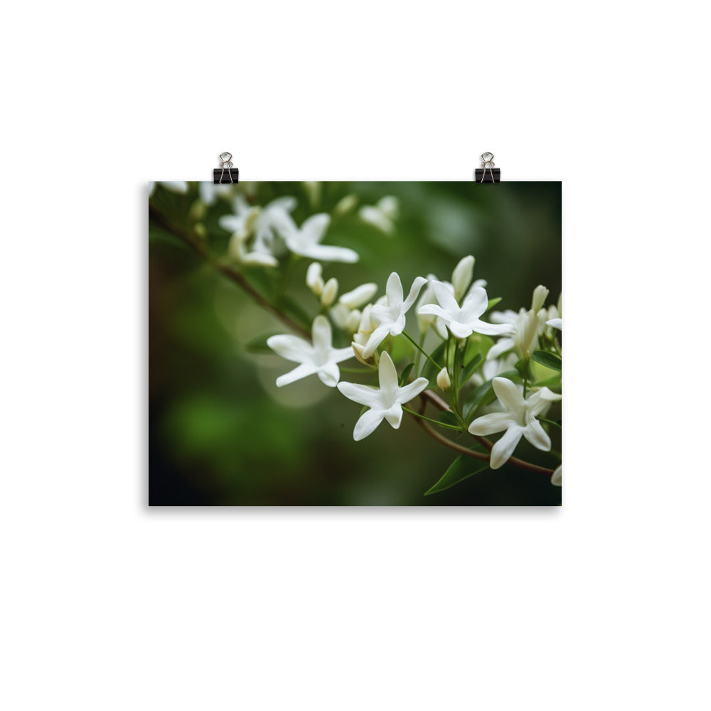 Embracing the Fragrance of Jasmine Flowers photo paper poster - Posterfy.AI