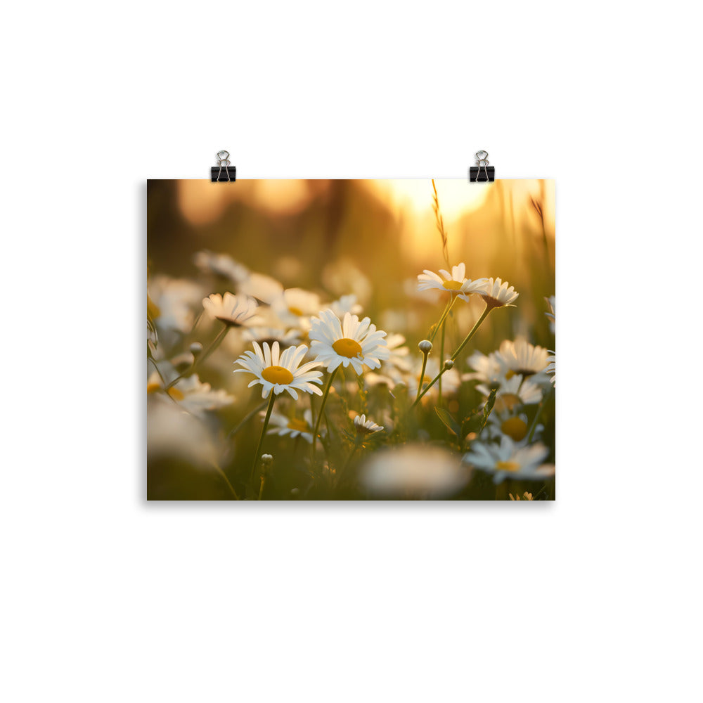 Daisies at Sunset photo paper poster - Posterfy.AI