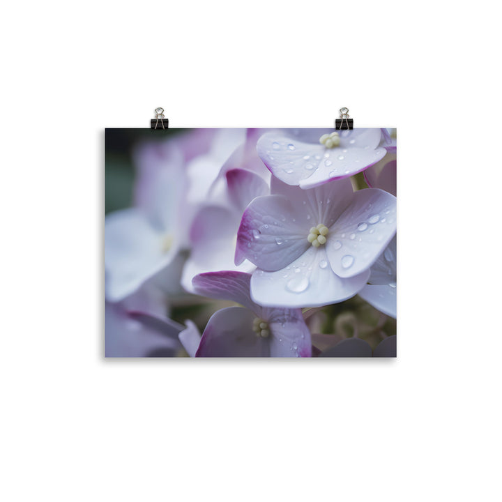 Purple and White Hydrangea Close-Up photo paper poster - Posterfy.AI