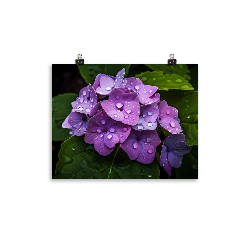 Hydrangea in the Rain photo paper poster - Posterfy.AI