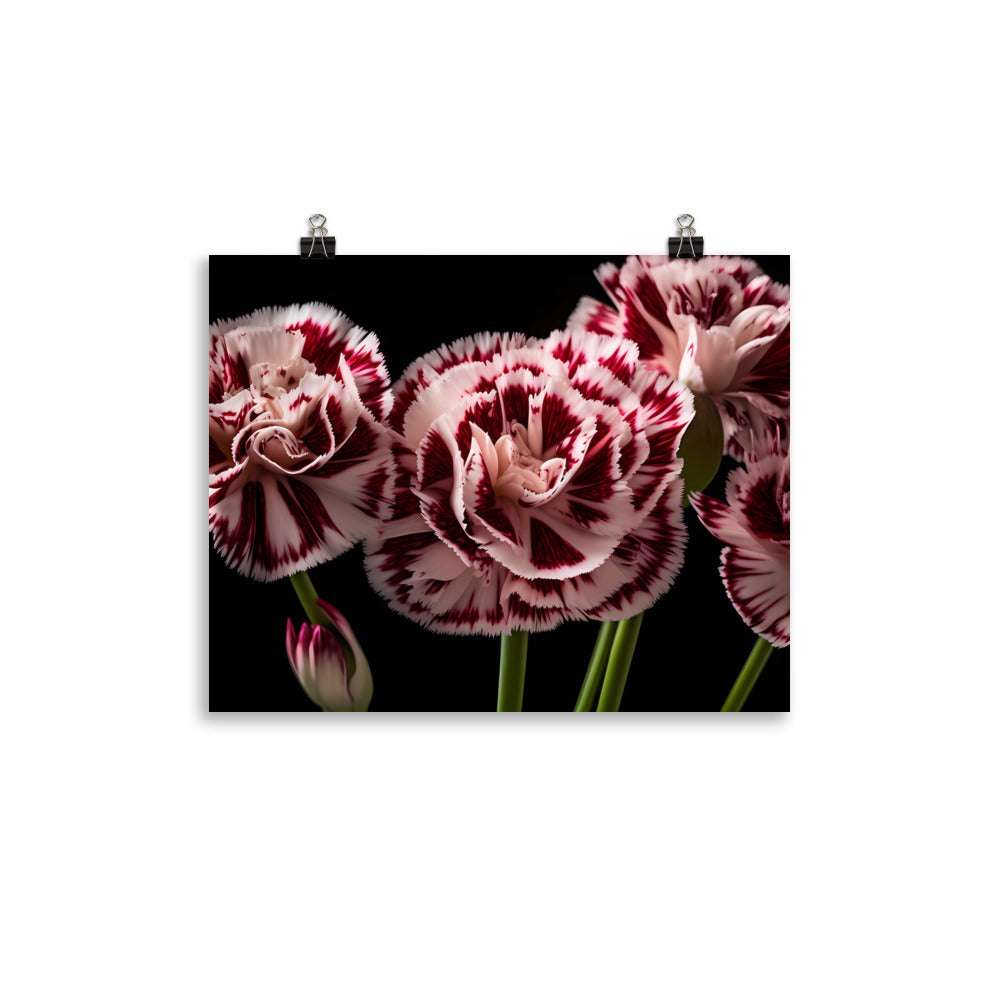 Unique Striped Carnations photo paper poster - Posterfy.AI