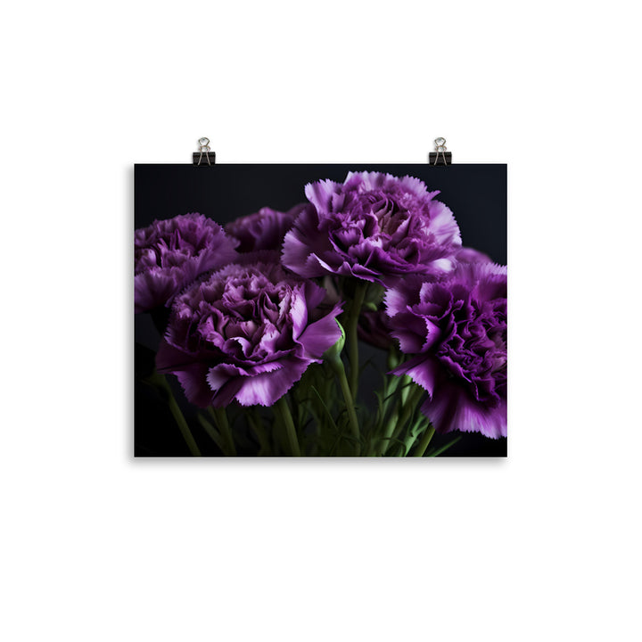 Elegant White Carnations photo paper poster - Posterfy.AI