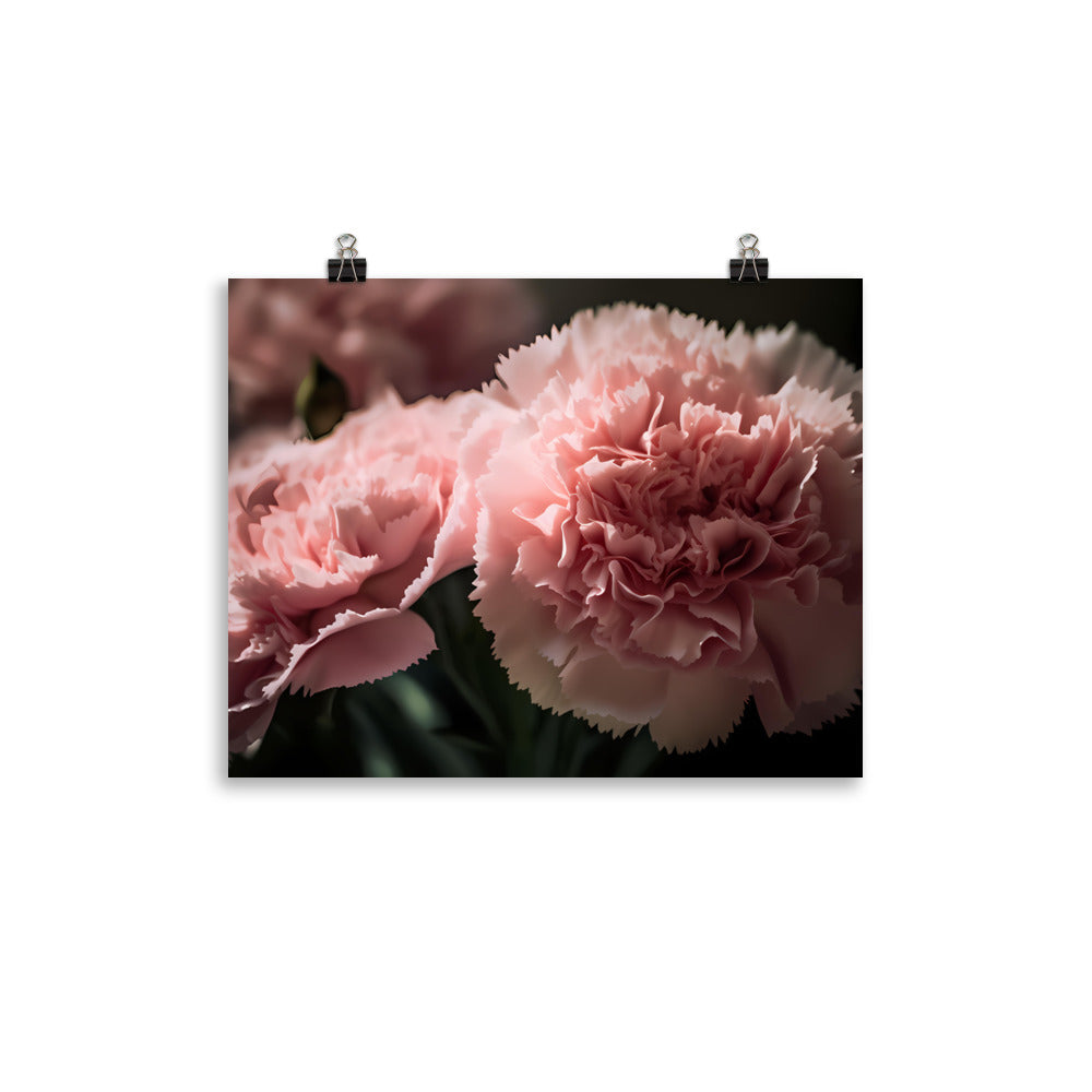 Delicate Pink Carnations photo paper poster - Posterfy.AI