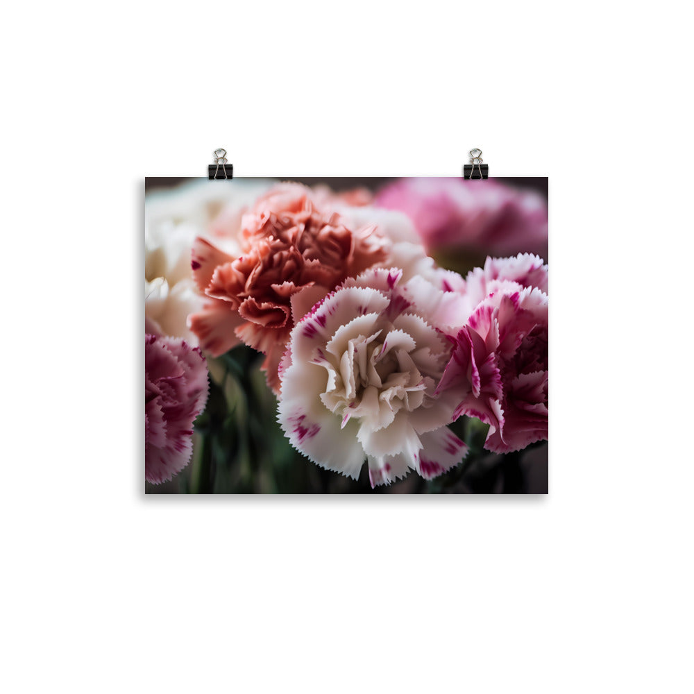 Carnations in Pink and White photo paper poster - Posterfy.AI