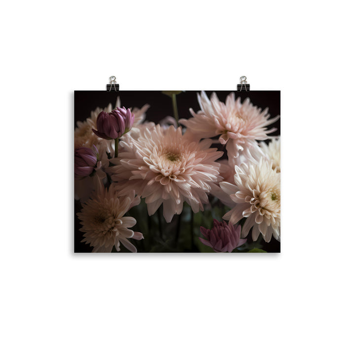 Chrysanthemum Bouquet in Soft Light photo paper poster - Posterfy.AI