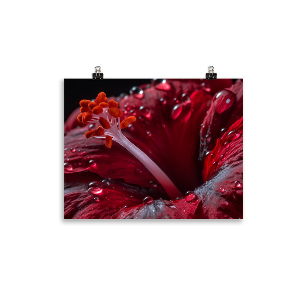 Hibiscus Flower Against a Blue Sky photo paper poster - Posterfy.AI