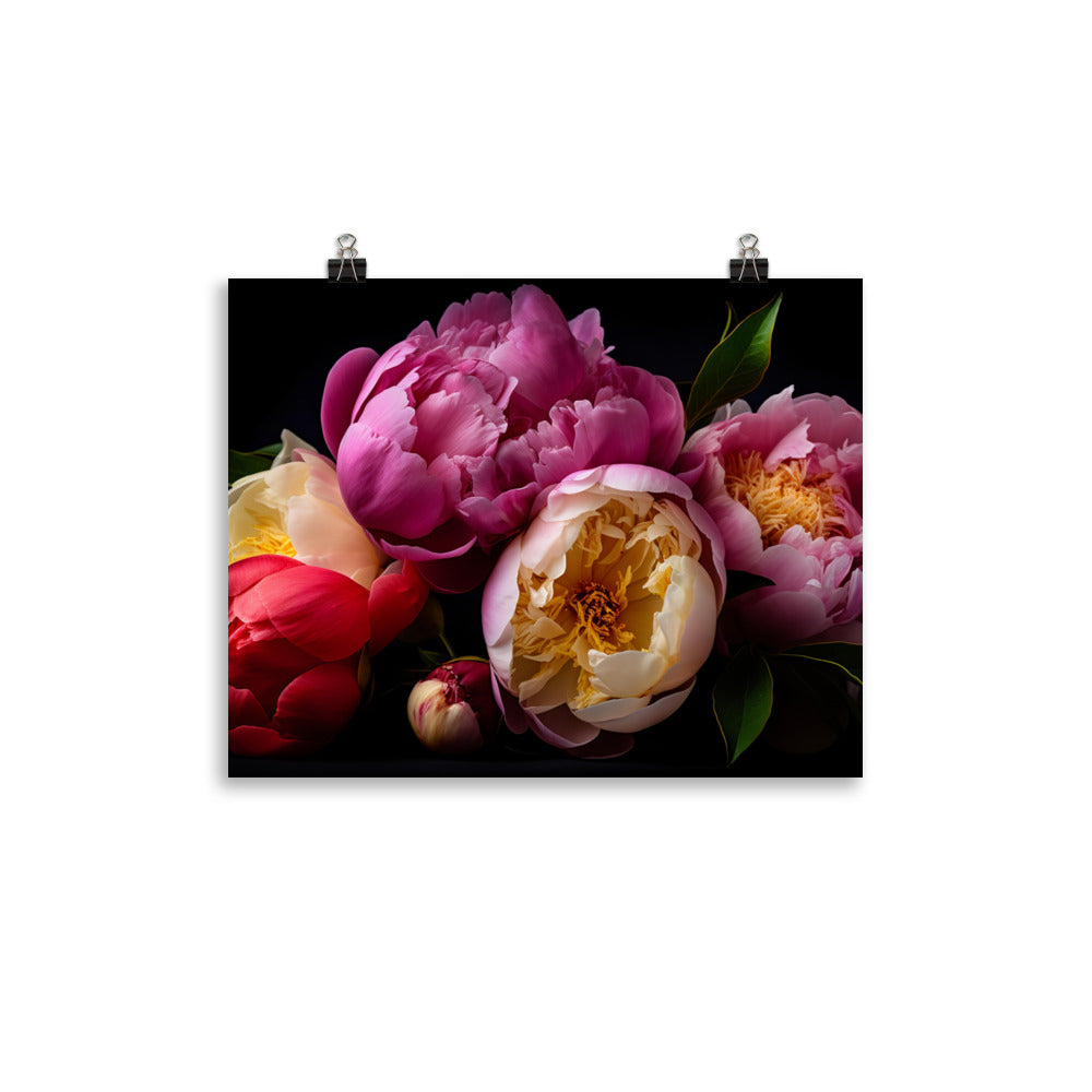 Vibrant Peony Bouquets photo paper poster - Posterfy.AI