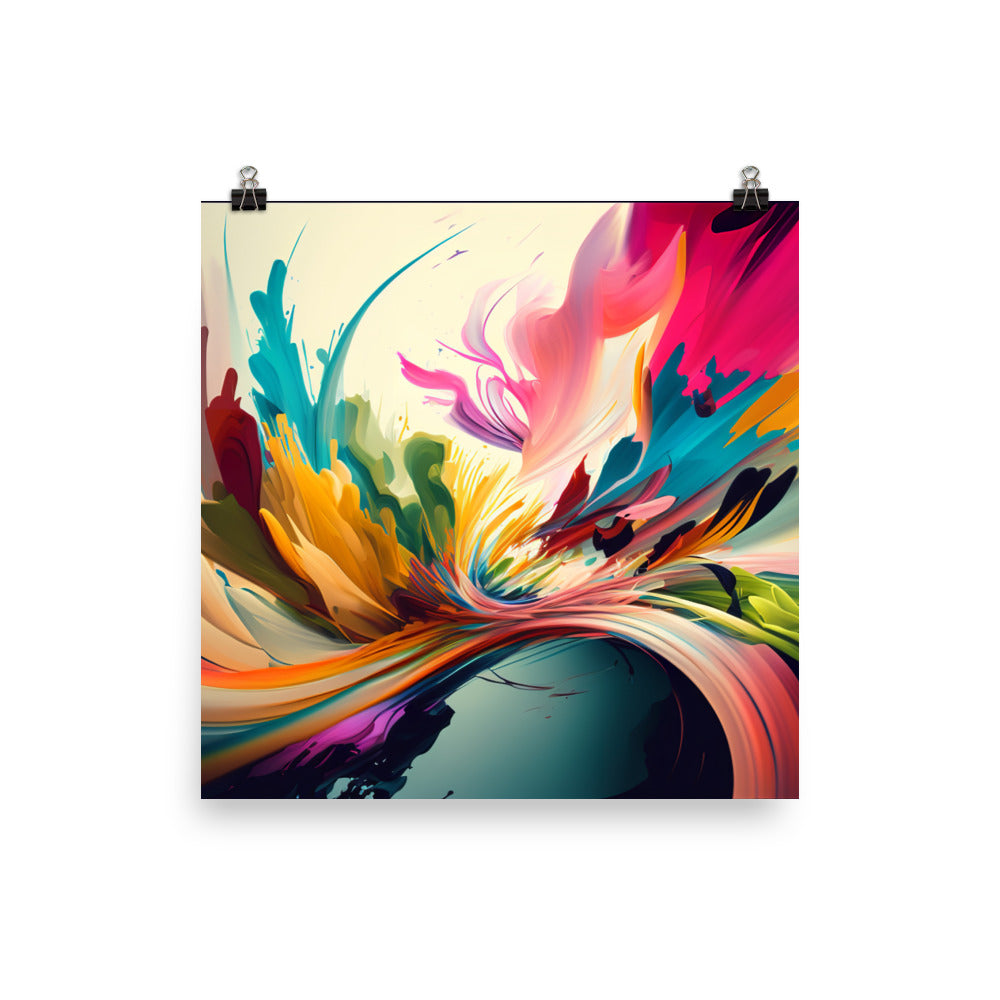 Colorful Abstract Expressionist Wall Art photo paper poster - Posterfy.AI