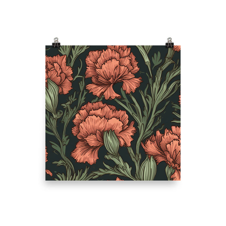 Carnation Pattern photo paper poster - Posterfy.AI