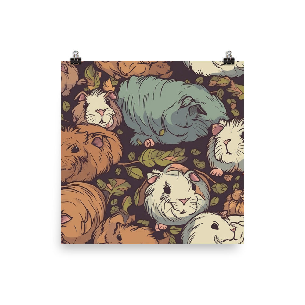 Guinea pig snuggles Pattern photo paper poster - Posterfy.AI