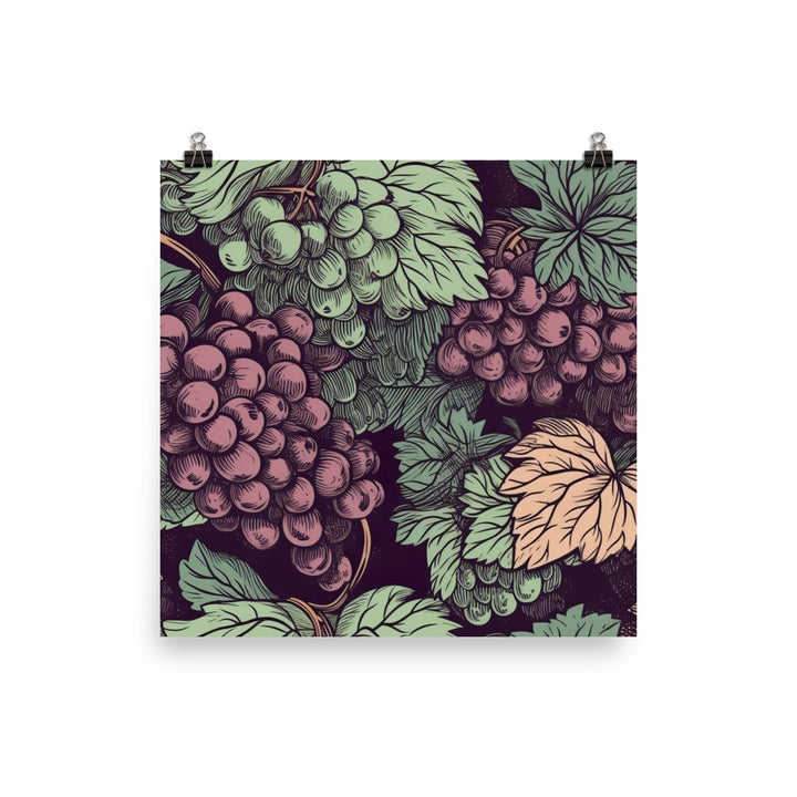 Grapes Pattern photo paper poster - Posterfy.AI