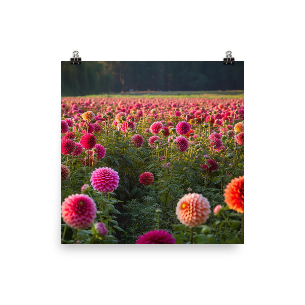 Dahlia Field in Bloom photo paper poster - Posterfy.AI