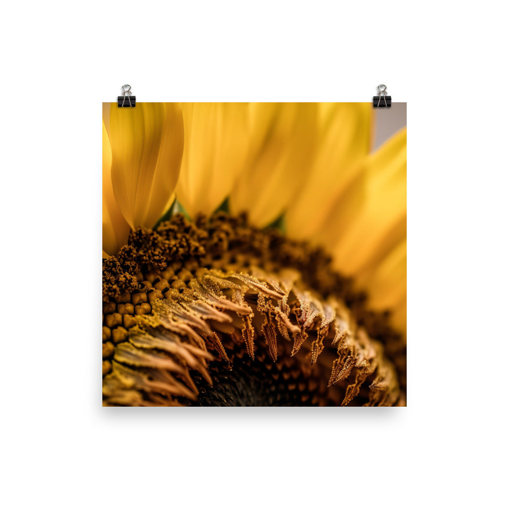 Up Close and Personal with Sunflowers photo paper poster - Posterfy.AI