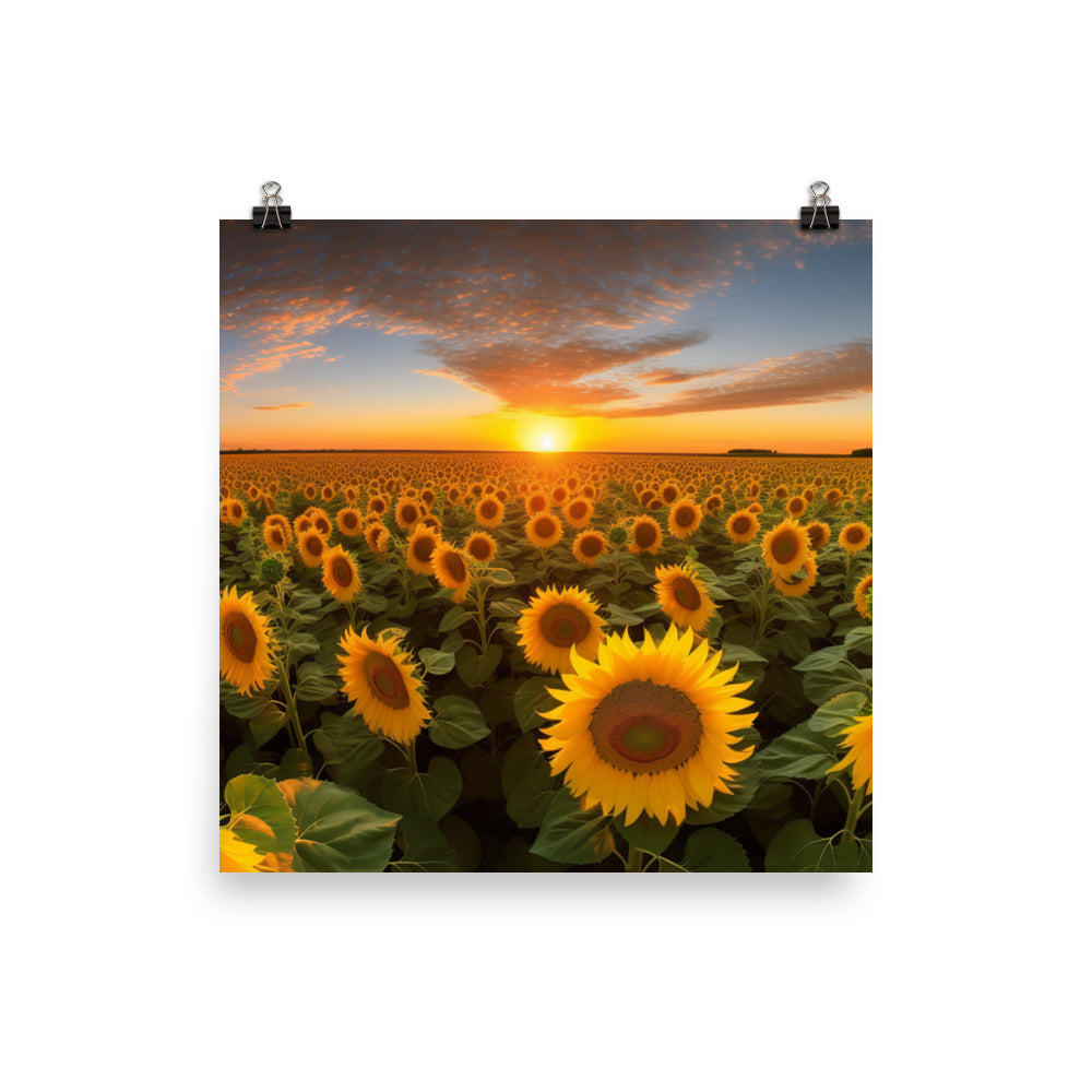 Sunflower Fields Forever photo paper poster - Posterfy.AI