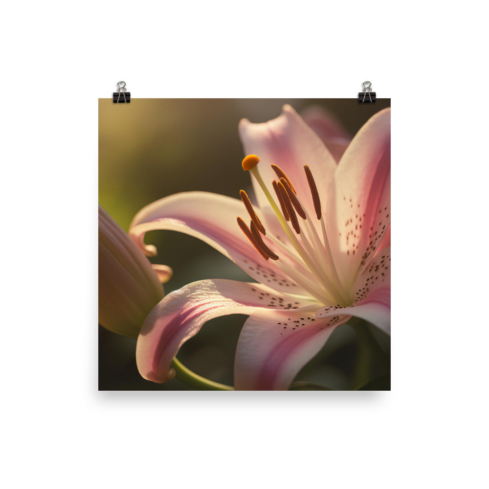 Pink Lily in the Sunlight photo paper poster - Posterfy.AI