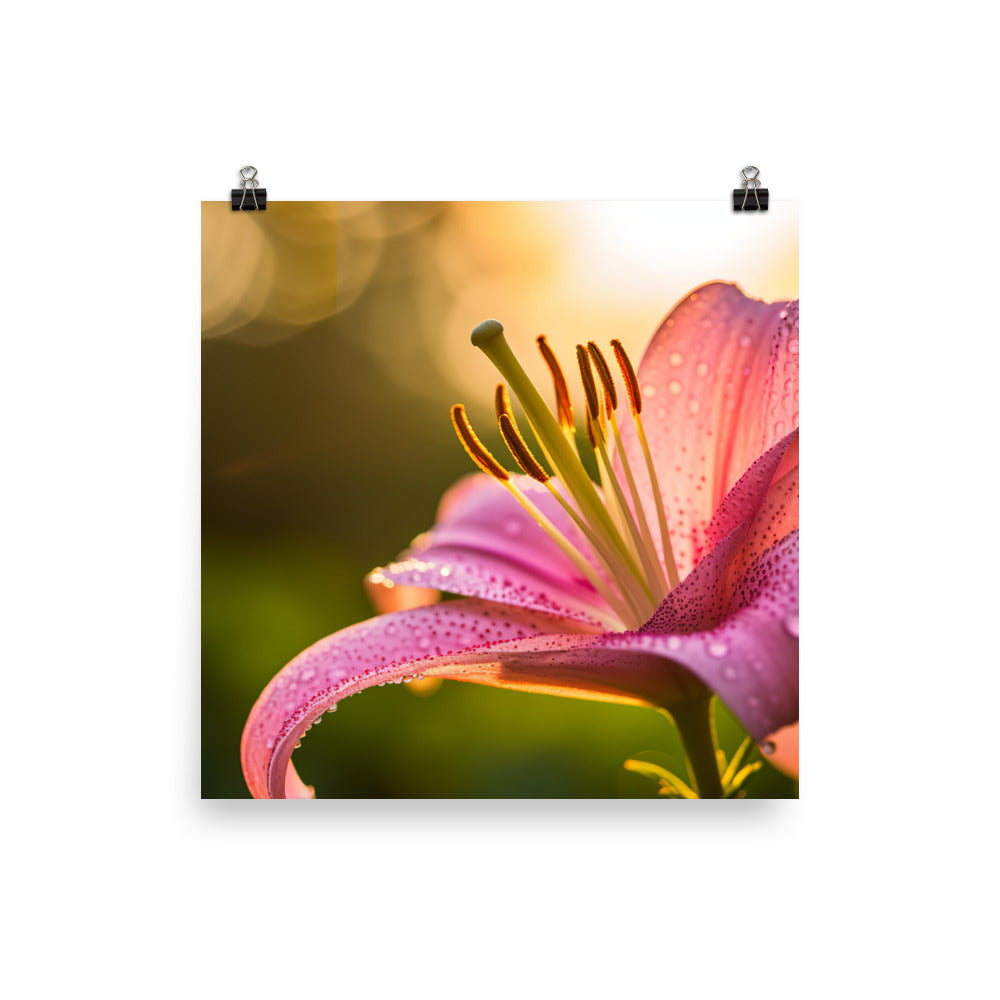 Pink Lily in the Sunlight photo paper poster - Posterfy.AI