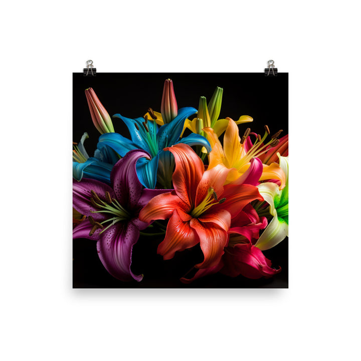 Multicolored Lily Bouquet photo paper poster - Posterfy.AI