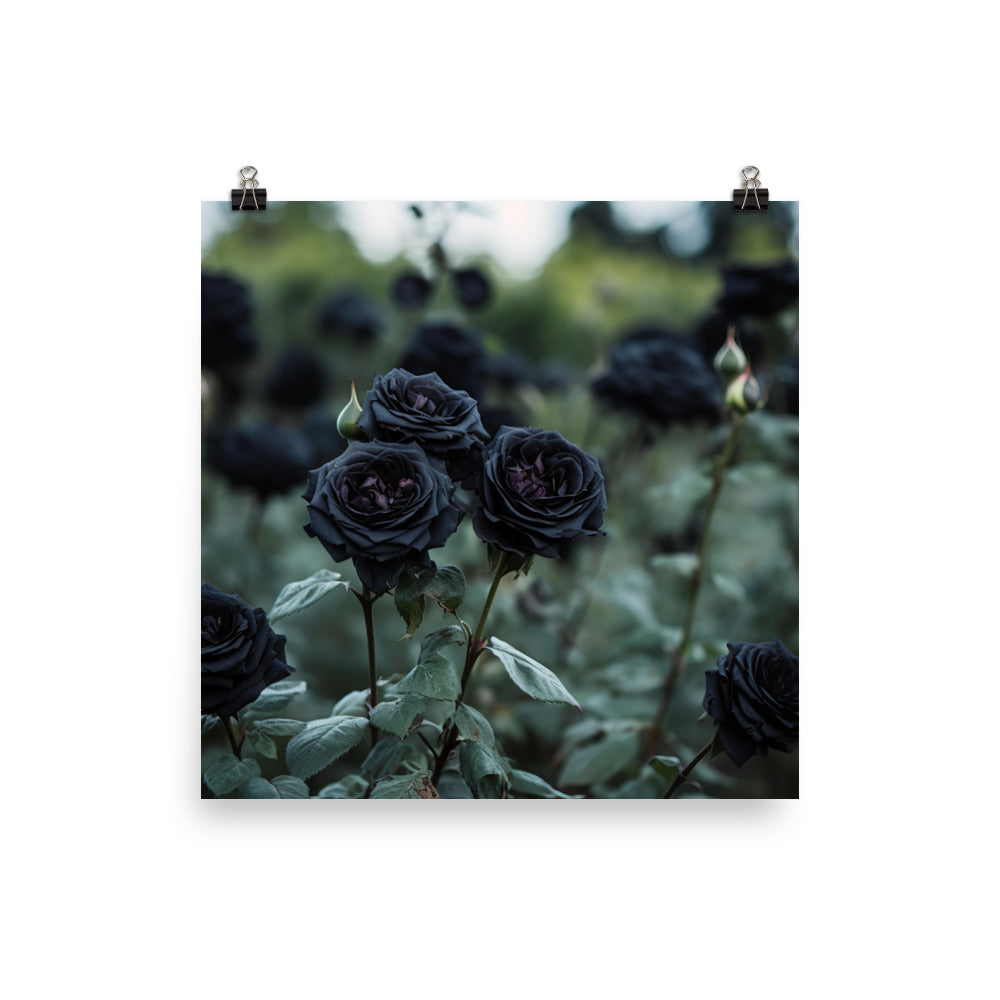 Mysterious Black Roses photo paper poster - Posterfy.AI