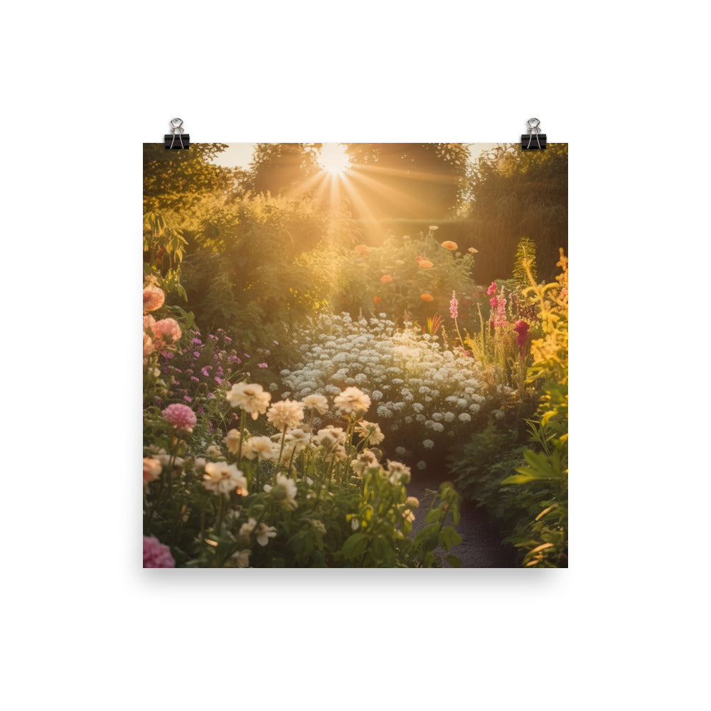 Golden Hour Garden photo paper poster - Posterfy.AI