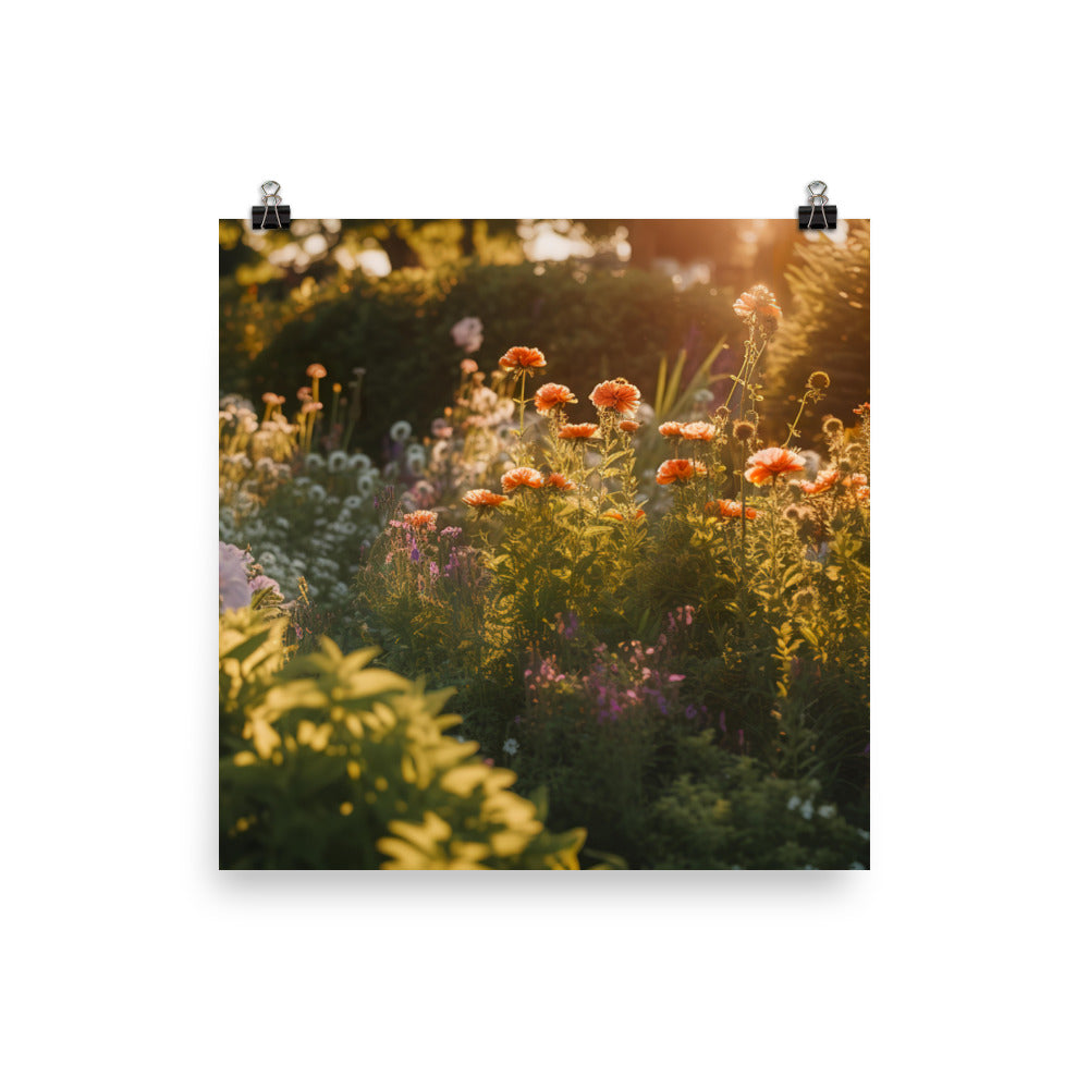 Golden Hour Garden photo paper poster - Posterfy.AI