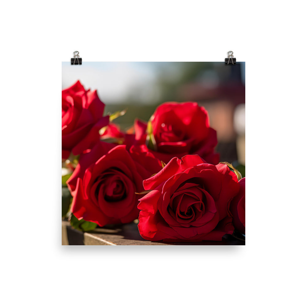 A Sea of Red Roses photo paper poster - Posterfy.AI