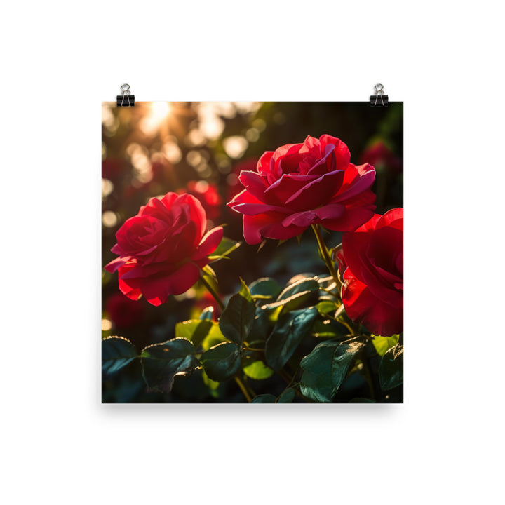 A Sea of Red Roses photo paper poster - Posterfy.AI