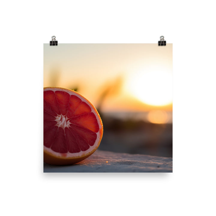 Pink Citrus Sunrise photo paper poster - Posterfy.AI