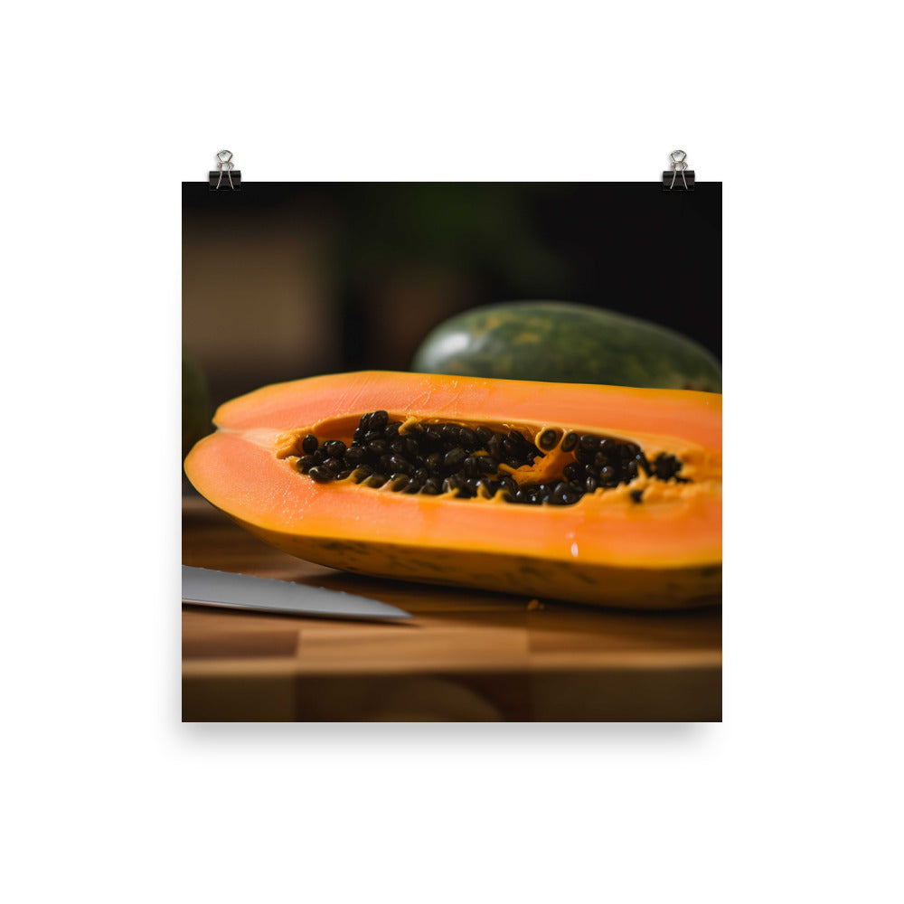 Exotic Papaya Delight photo paper poster - Posterfy.AI