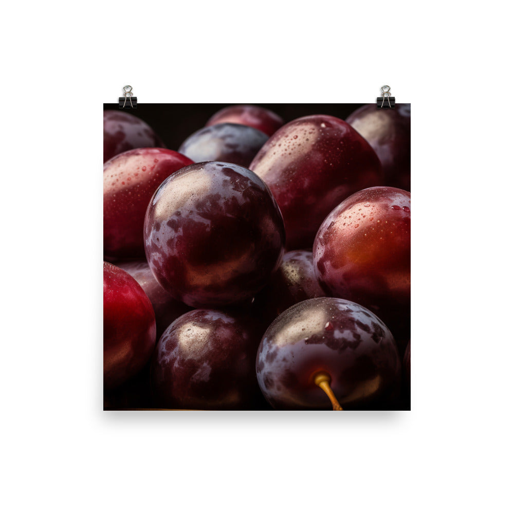 Juicy and Fresh Plums photo paper poster - Posterfy.AI