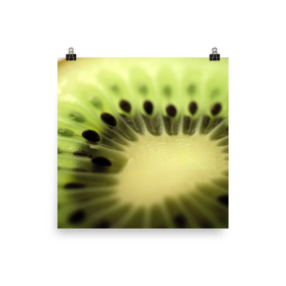 Juicy Green Kiwi Slice photo paper poster - Posterfy.AI