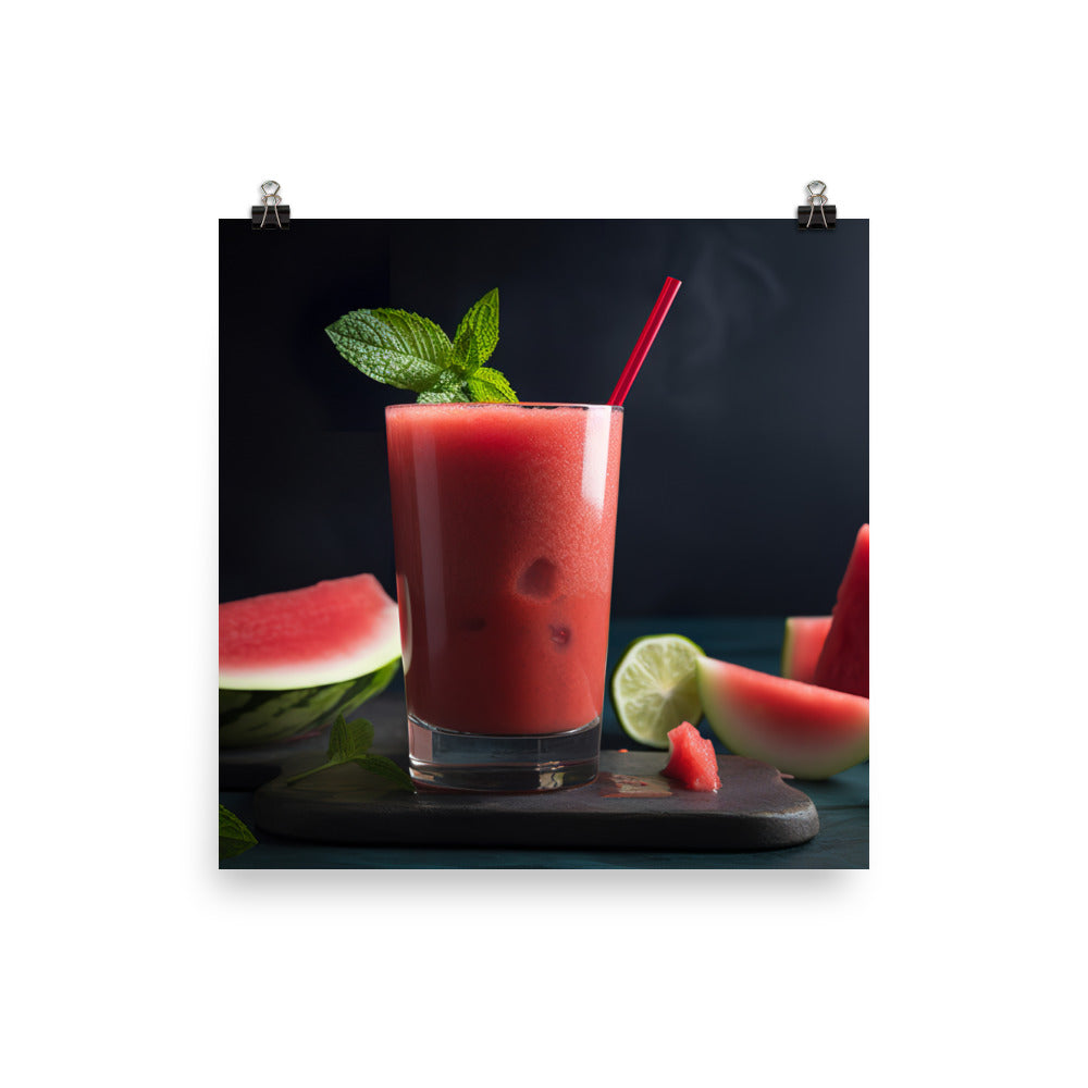 Watermelon Smoothie Time photo paper poster - Posterfy.AI