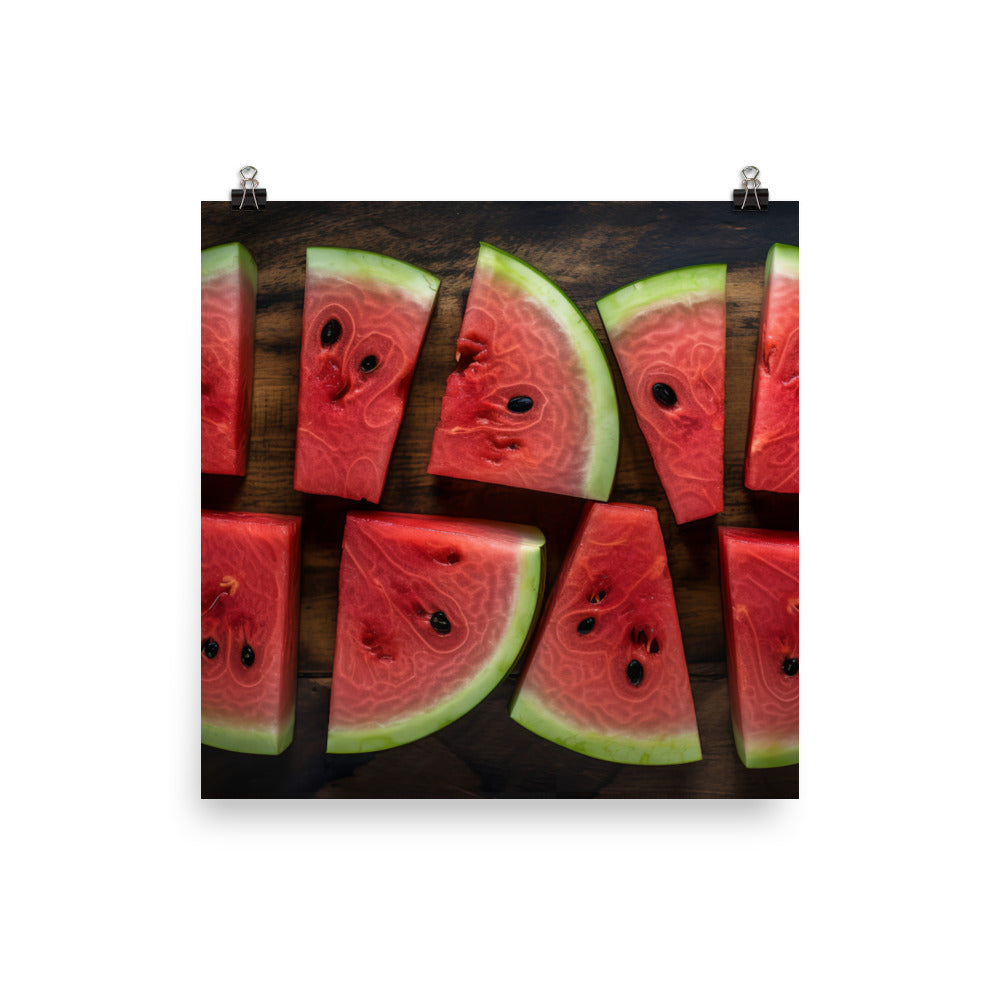 Sliced Watermelon Delight photo paper poster - Posterfy.AI