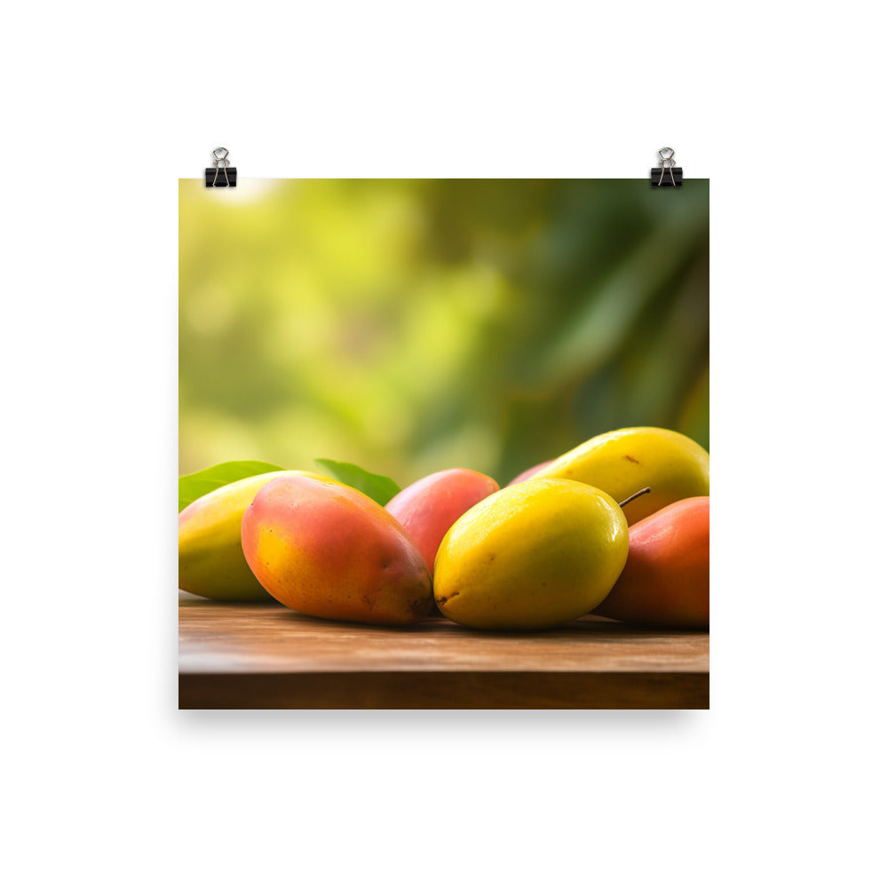 Juicy Mangoes on a Summer Day photo paper poster - Posterfy.AI