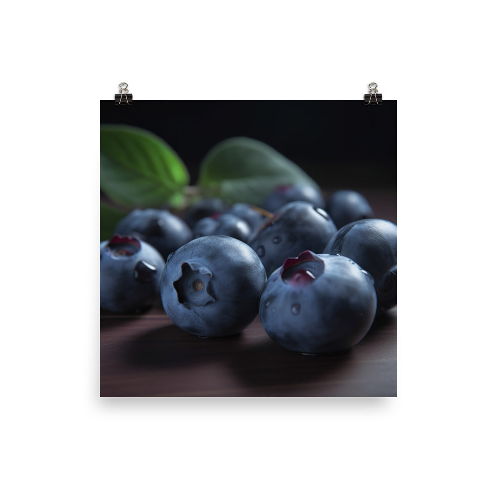 Sweet and Juicy Blueberries photo paper poster - Posterfy.AI